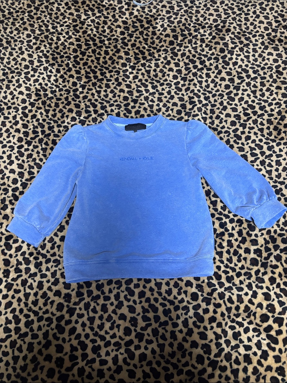 Kendall & Kylie XS Light Blue Pullover Sweatshirt